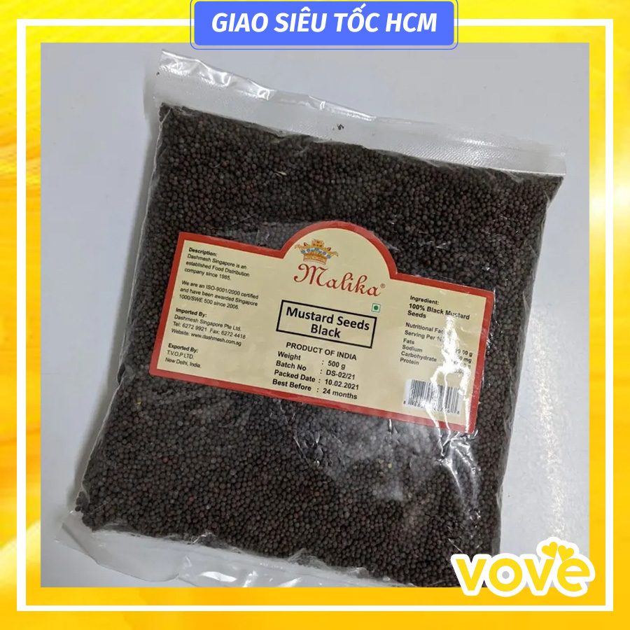 Hạt Mù Tạt Đen Ấn Độ Black Mustard Seeds gói 500gr