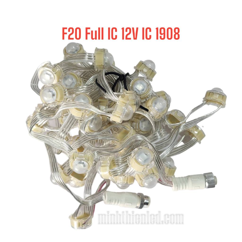 100 Bóng LED Đúc F20MM Full Màu 12V IC 1908