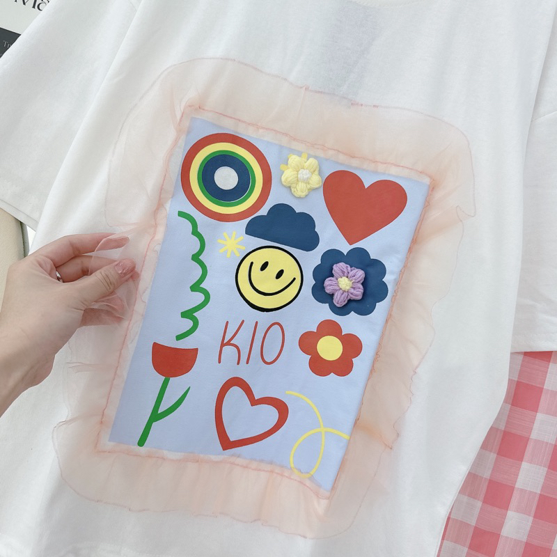 [ 𝐅𝐑𝐄𝐄 𝐒𝐇𝐈𝐏 ] Set bộ hoa bèo mix quần kẻ xuông  Vải loại 1 , áo cottong khô 100% , hình ít sắc nét  Vải quân kẻ thô mềm