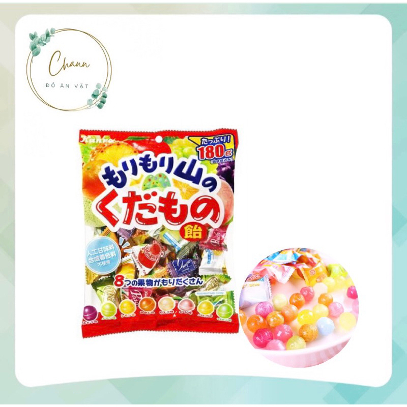 Kẹo 8 vị trái cây Kanro Morimoriyama Assorted Fruits Candy 180g