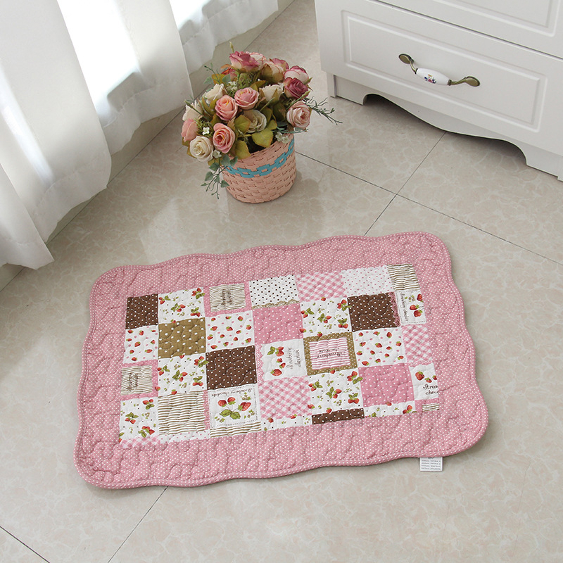 Thảm chùi chân nhà bếp, nhà tắm, thảm cotton 100%  siêu thấm hút, thảm quilt, có lớp trống trượt bên dưới