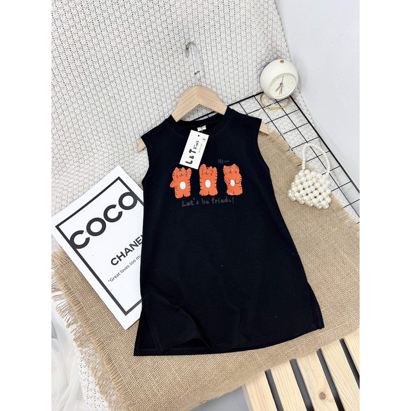 Váy xuông cotton phong cách hàn quốc cho bé gái