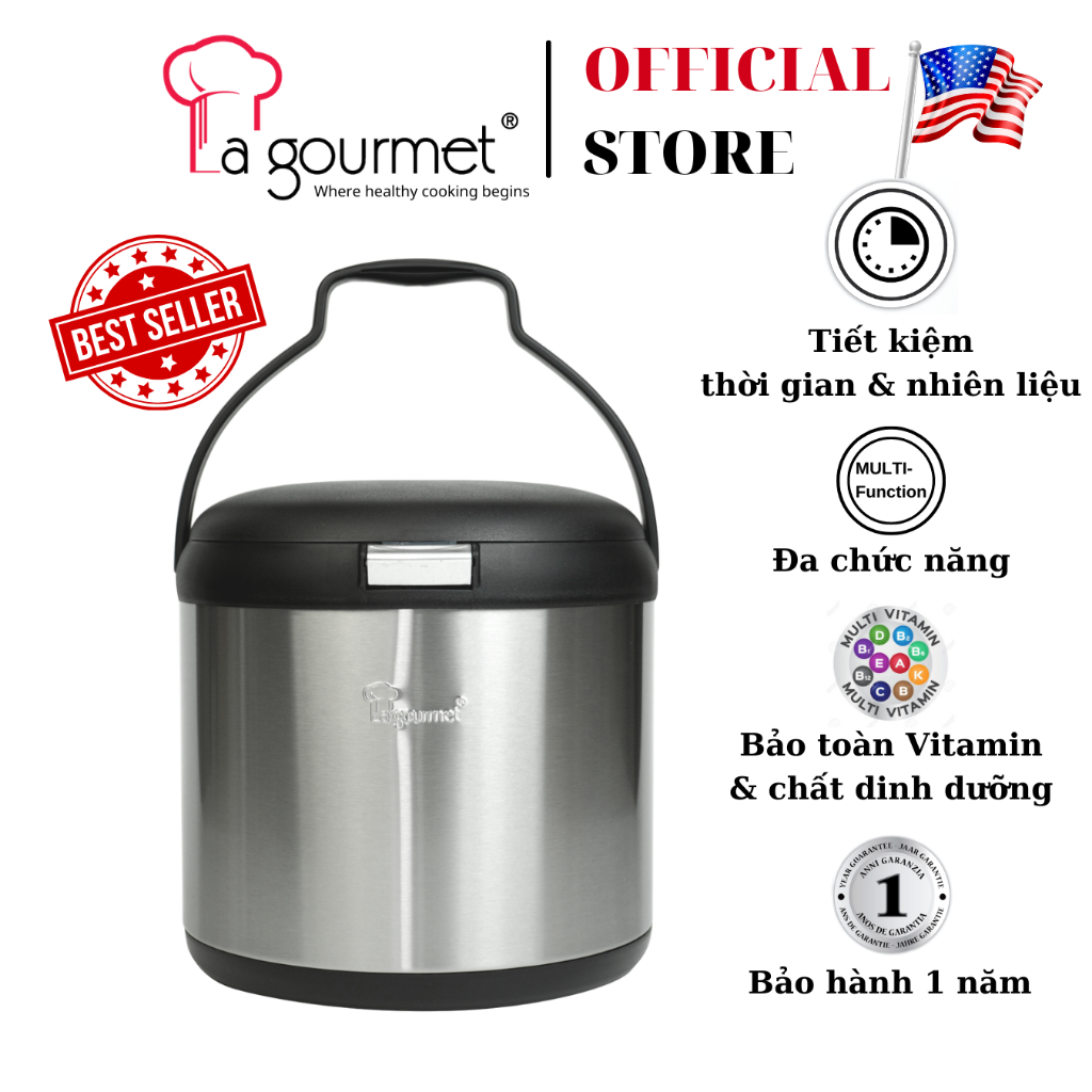 Nồi ủ giữ nhiệt cao cấp La gourmet 4.5L - 326065 (tiết kiệm thời gian, bảo toàn dinh dưỡng)