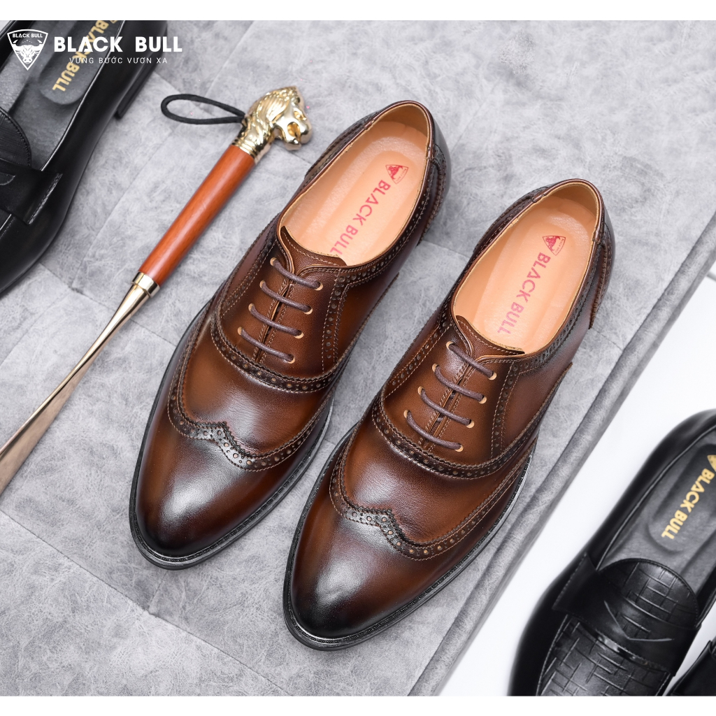 Giày Công sở da bò Cao cấp BLACK BULL BB-17 Nâu