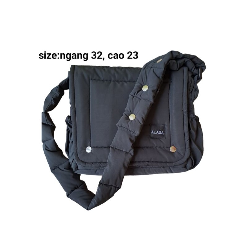 Túi đeo chéo chần bông đi học ,đi chơi, đi làm dainystore NẮP Ô VUÔNG