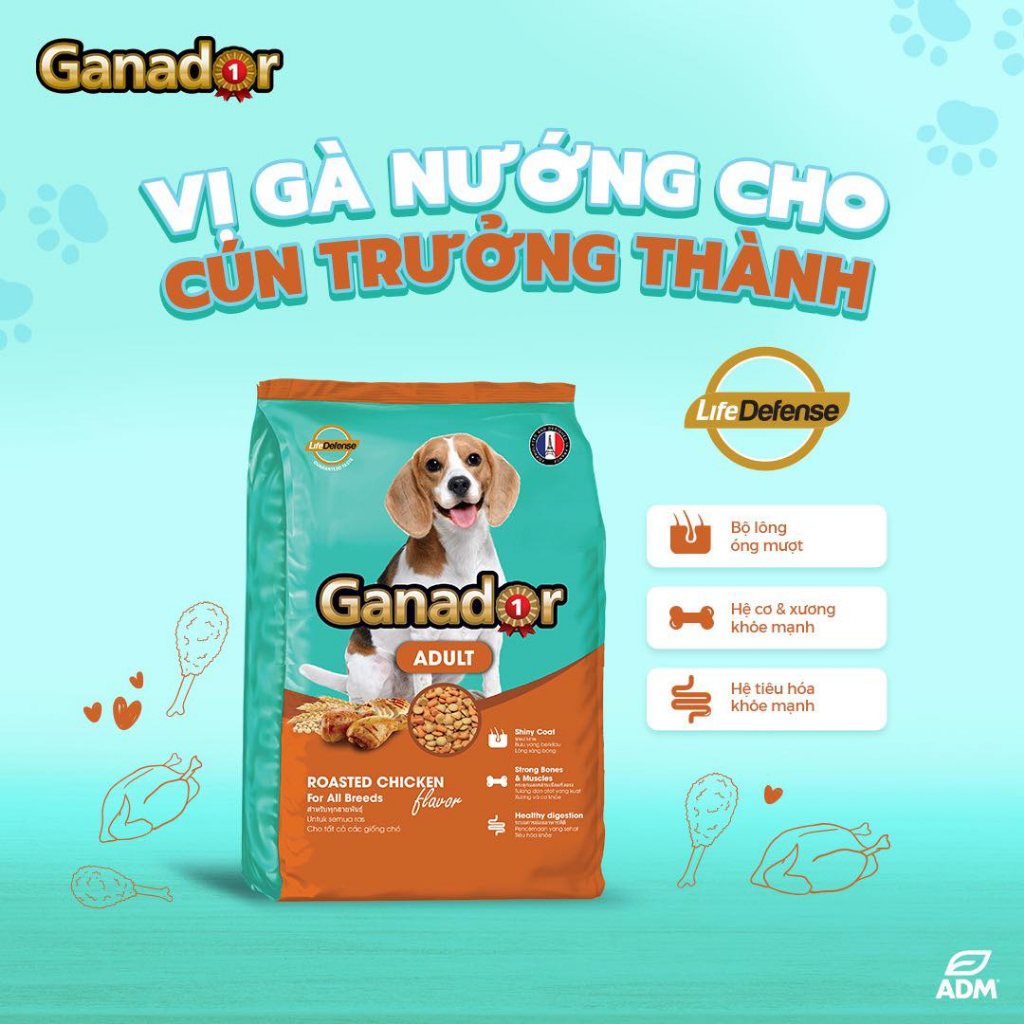 Thức Ăn Hạt Cho Chó Ganador Vị Gà Nướng Adult 400g