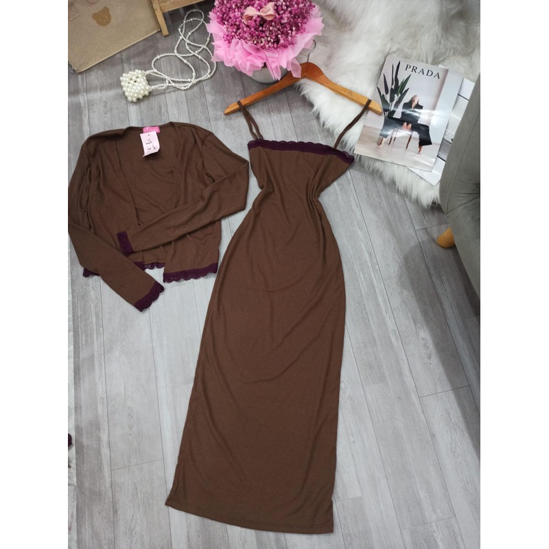 Sét đầm body nâu tây