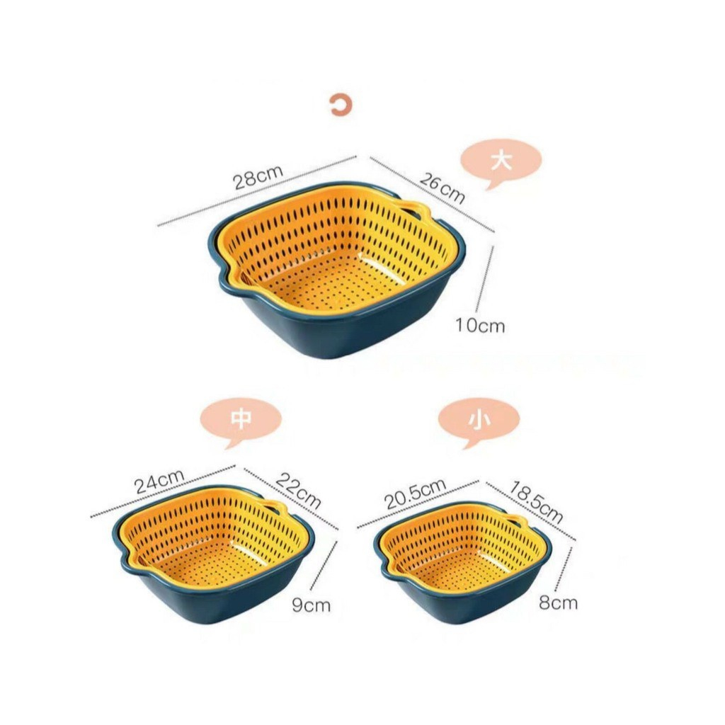 Rổ nhựa chữ nhật đựng đồ kèm chậu