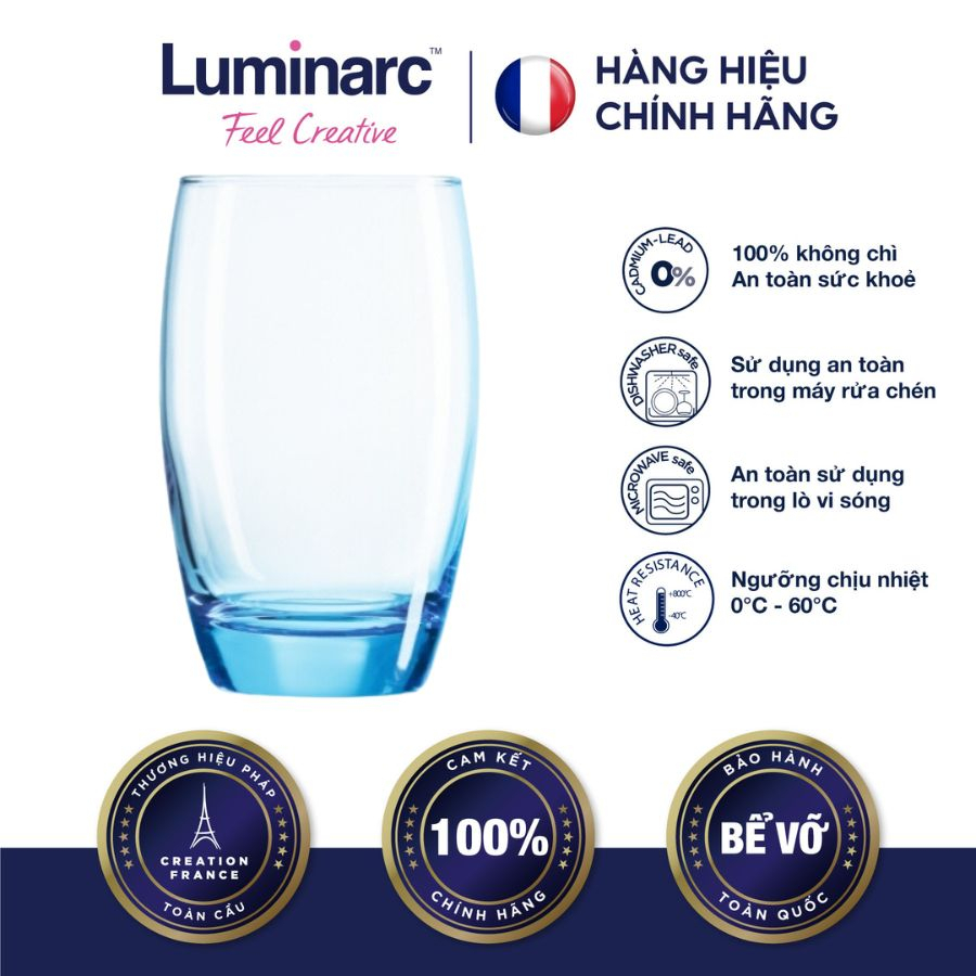 Bộ 6 Ly Cao Thuỷ Tinh Luminarc Salto Blue 350ml- LUSAJ1585