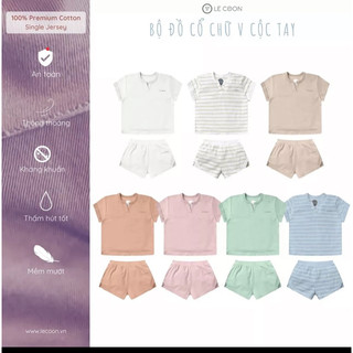 Bộ cộc tay cổ trụ chữ V mẫu mới - bộ cộc tay Lecoon cho bé yêu 2023 - LeCoon Cool