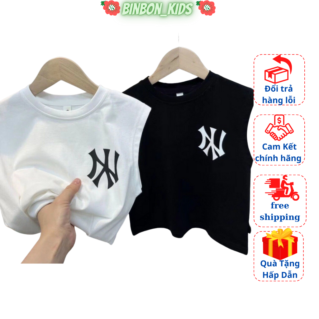 Áo sát nách N Y cho bé trai, bé gái. Sét áo ba lỗ chất mát mặc hè từ 7 đến 27kg binbon Kids