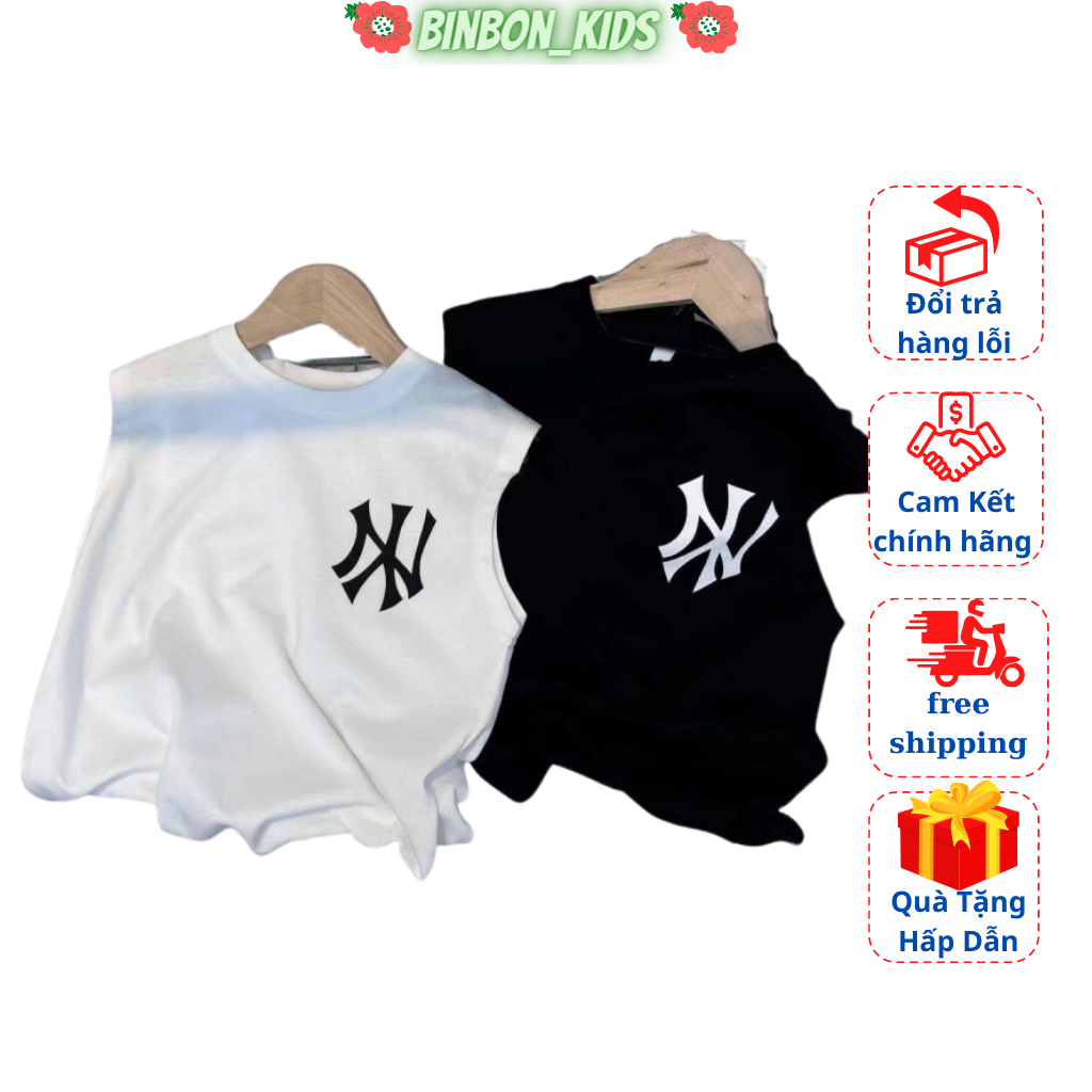 Áo sát nách N Y cho bé trai, bé gái. Sét áo ba lỗ chất mát mặc hè từ 7 đến 27kg binbon Kids