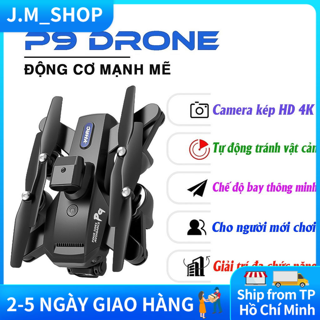 điều khiển từ xa P9 - giá rẻ trang bị camera kép 4k, cảm biến chống va chạm trên không