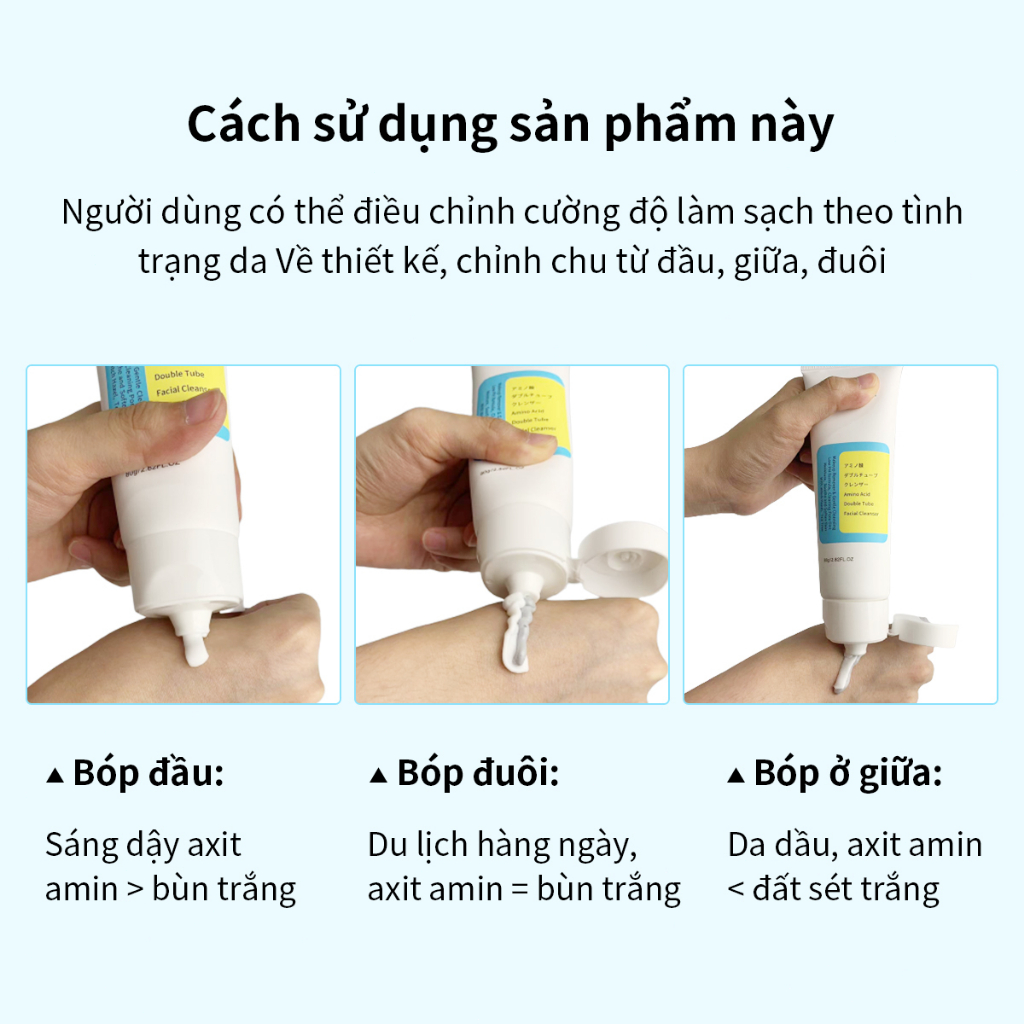 AISASEA Sữa rửa mặt axit amin làm sạch tác dụng kép Làm mới và tẩy dầu mỡ Làm dịu và giảm mụn trứng cá 80g | BigBuy360 - bigbuy360.vn