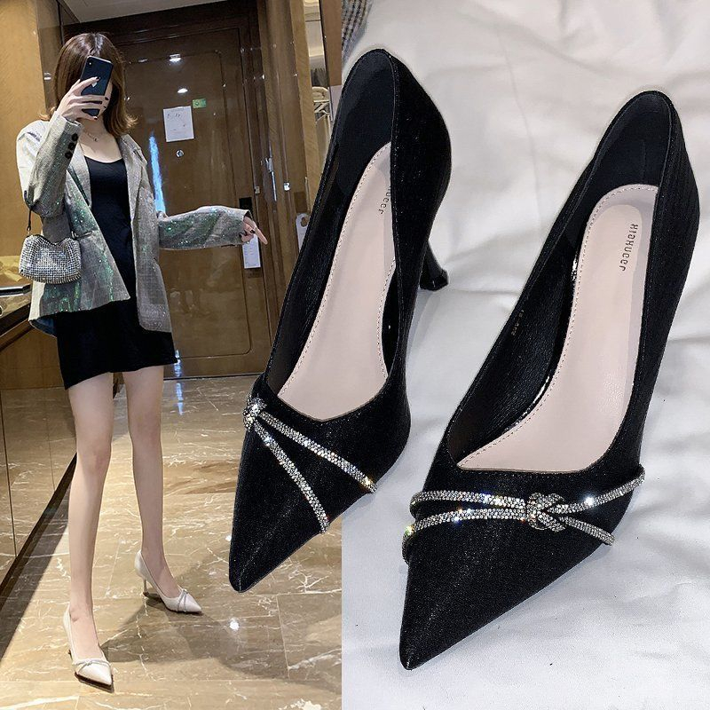 Giày Cao Gót Nữ Mũi Bít Gót Nhọn 6Cm, Thiết Kế Thanh Lịch Cho Nữ - EDZ16