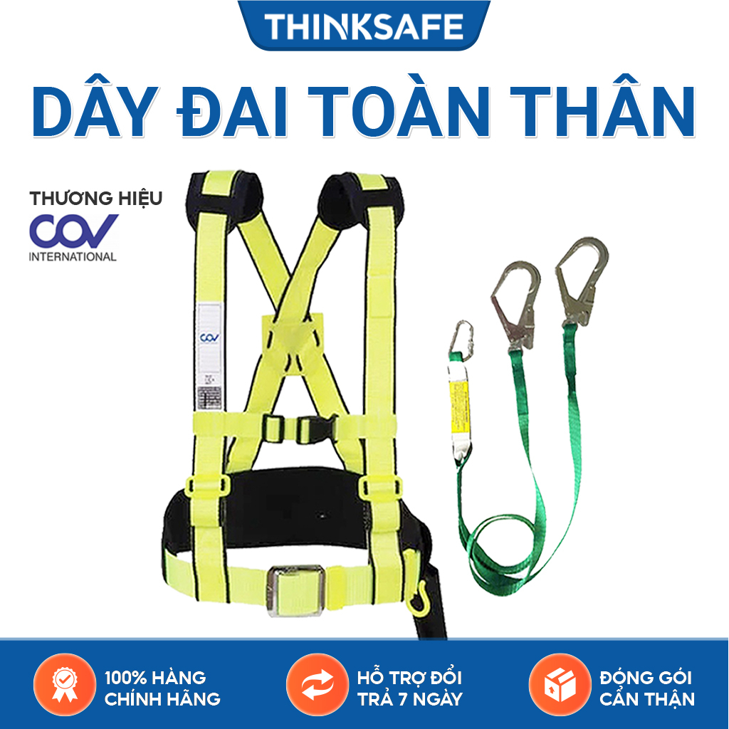 Dây đai an toàn bán thân Thinksafe COV Hàn Quốc, dây bảo hộ khi làm việc trên cao, thợ điện, xây dựng