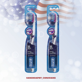 Set 2 bàn chải đánh răng Oral-B trắng sáng 3D White