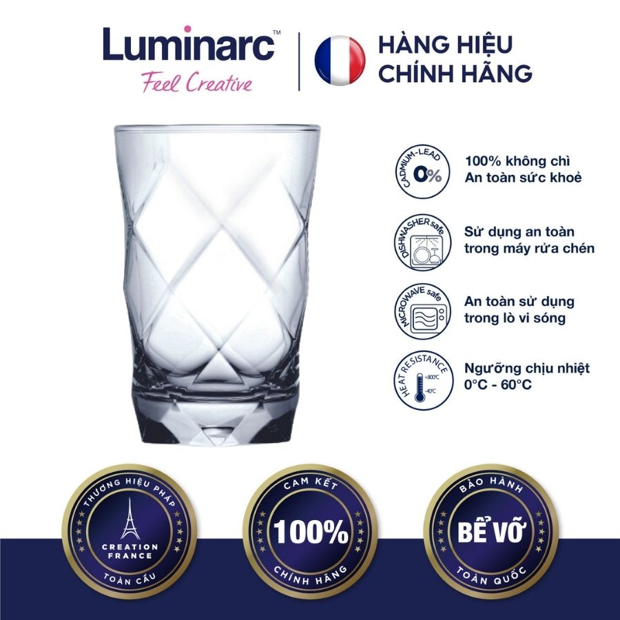 Bộ 6 Ly Cao Thuỷ Tinh Luminarc Louvre 350ml- LULON1807