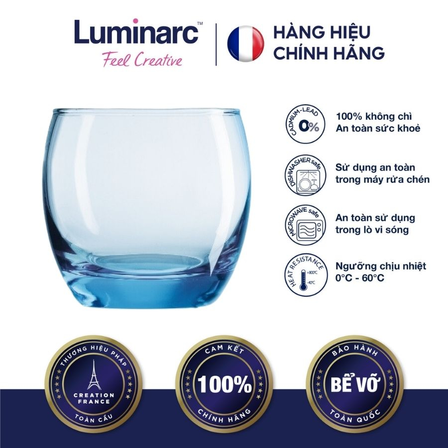 Bộ 6 Ly Thấp Thuỷ Tinh Luminarc Salto Blue 320ml- LUSAJ1584