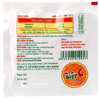 1 gói 10 viên Kẹo ngậm bổ sung vitamin C Bipp C