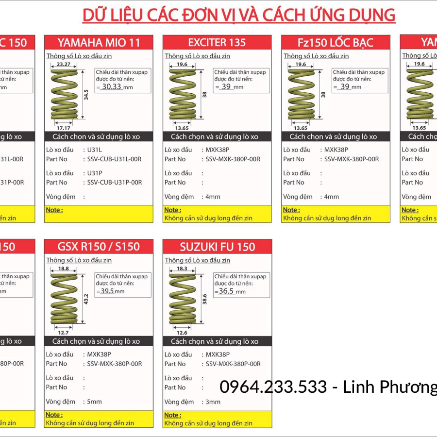 Hàng chính hãng BRTLD0010 Lò xo đầu 2 Valve U31P Sợi Oval