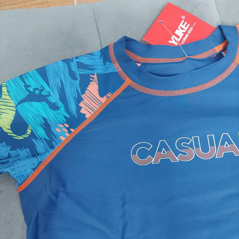 Quần áo bơi tay ngắn , quần ngắn hiệu YLIKE cho bé trai mẫu Casual khủng long size 18-50kg YY2252