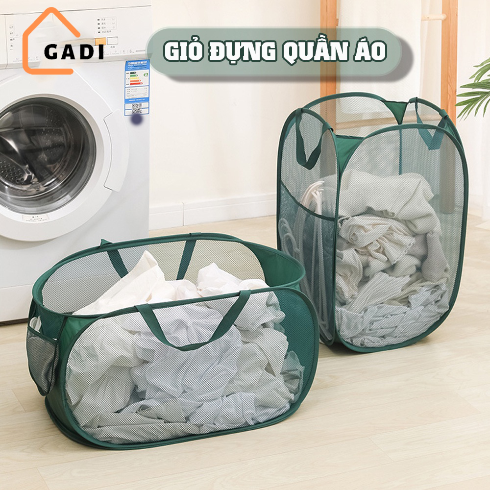 Giỏ đựng quần áo thiết kế gấp gọn, chất liệu polyester cao cấp luới thoáng khí chống ẩm mốc