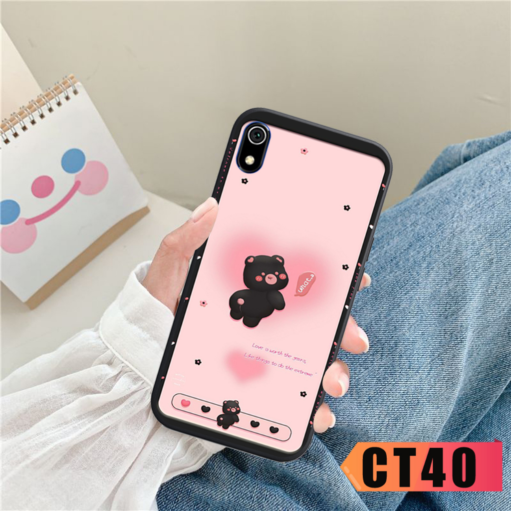 Ốp lưng điện thoại Redmi 9A - Redmi 7 - Redmi 7A - in hình bear nâu