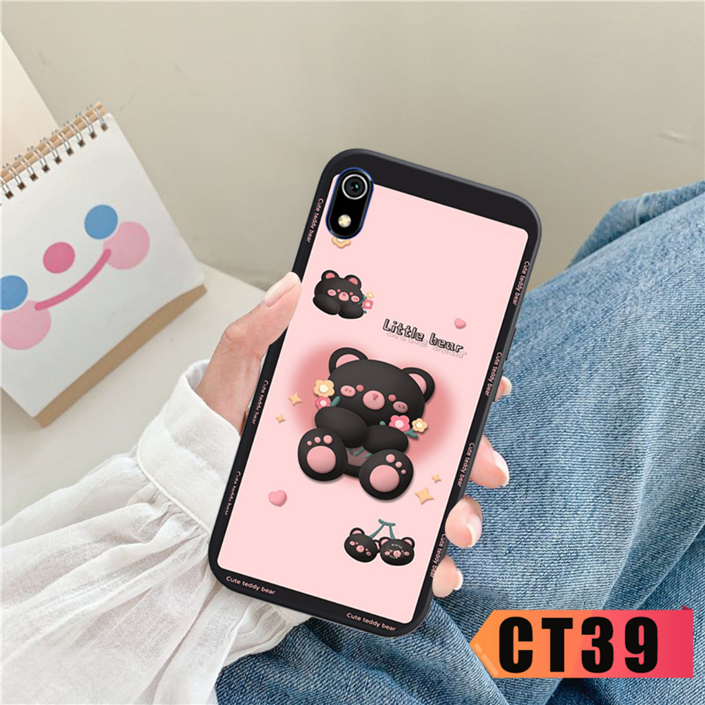 Ốp lưng điện thoại Redmi 9A - Redmi 7 - Redmi 7A - in hình bear nâu