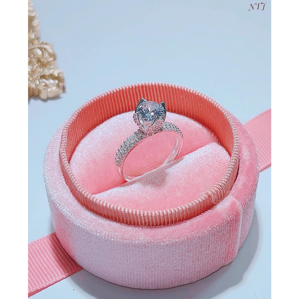 Nhẫn kiểu búp sen - Bạc kim hưng