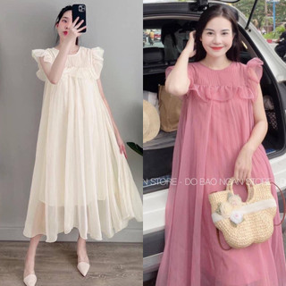 Đầm midi tay bèo