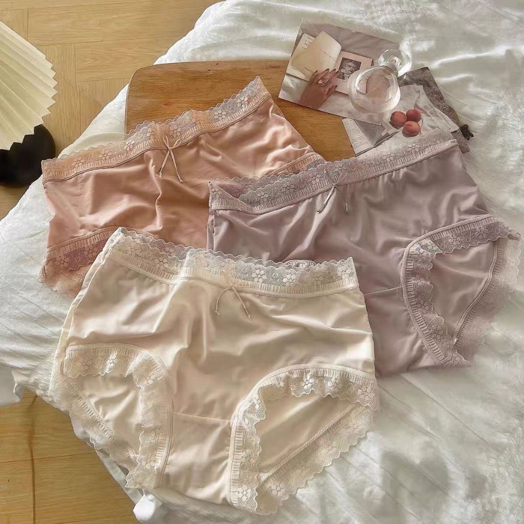 Quần lót nữ Miyours Fashion &amp; More QL755 su lụa cao cấp phối viền ren mềm mại cạp cao mát lạnh