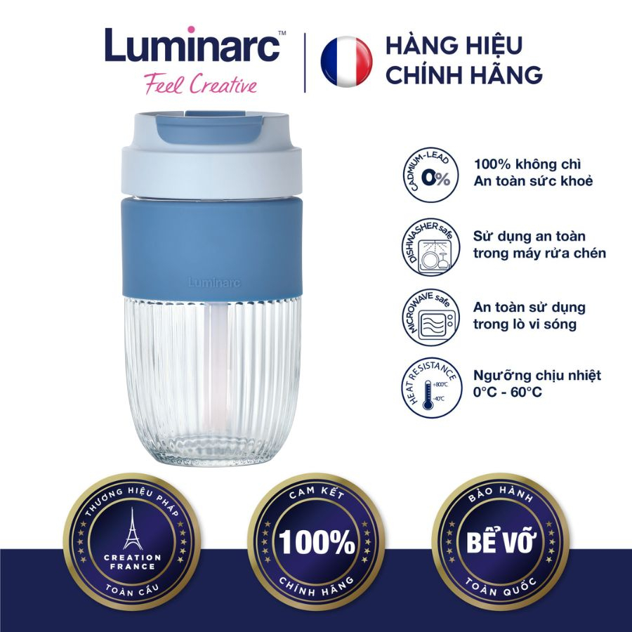 Ly Thuỷ Tinh Có Nắp Luminarc Blue 500ml - LUBIV2209