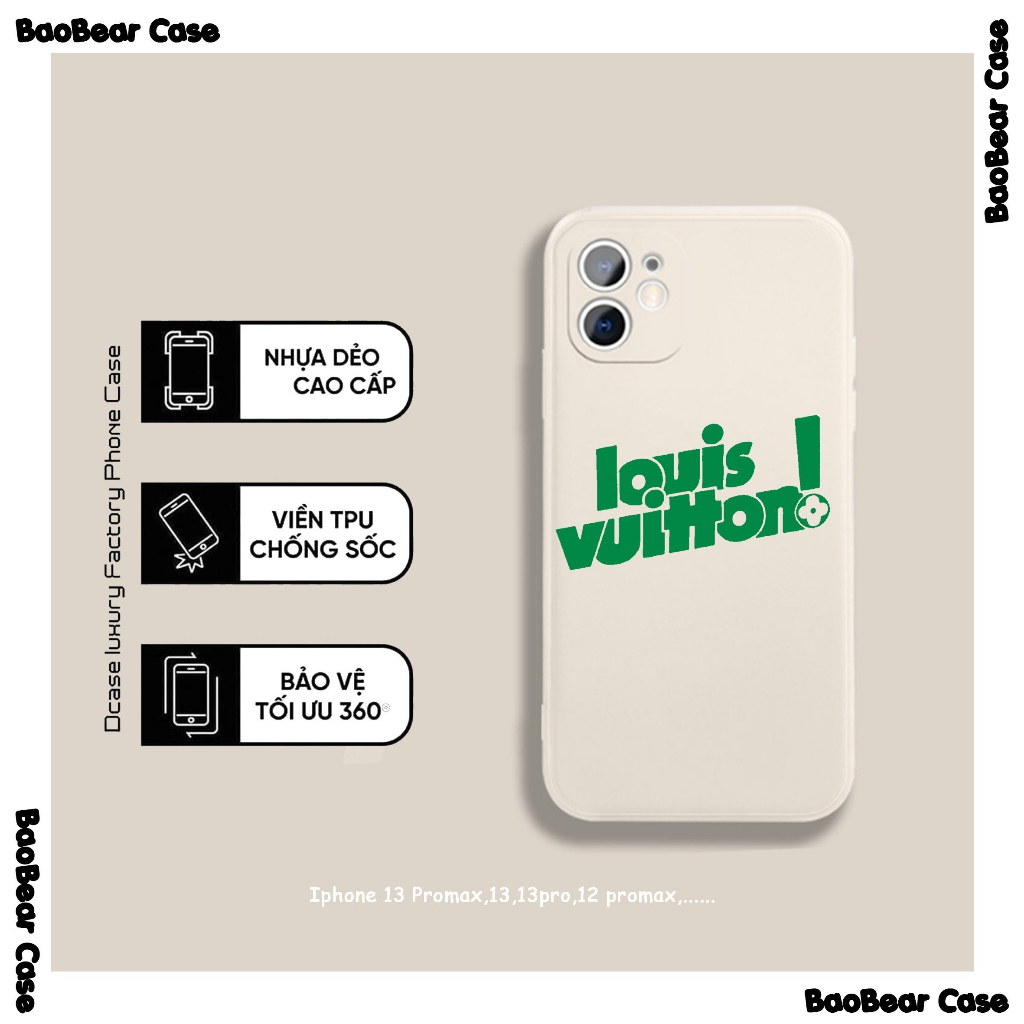 Ốp lưng Louis Vuitton viền vuông iphone 15prm,15plus,15pro,15,14 promax,13pro,13,12promax,12pro/12, 11promax, 11pro, 11,