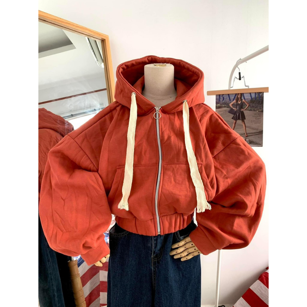 Áo khoác nữ croptop vải nỉ ngoại dây bản to nhiều màu sắc áo chuẩn from đẹp lắm ạ BEBONGSTORE