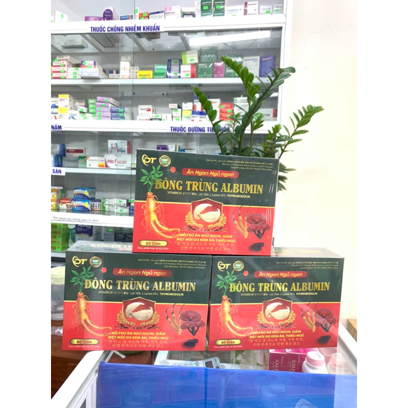 ✅Viên uống Ăn Ngủ Ngon ĐÔNG TRÙNG ALBUMIN - Ngày uống 1 viên/ Hộp 60 viên
