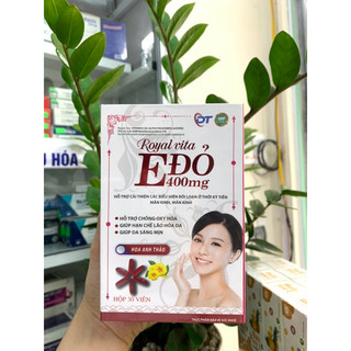 ✅royal vita e đỏ 400mg - viên uống trắng da, mờ nám vitamin e hoa anh thảo tinh dầu thông đỏ