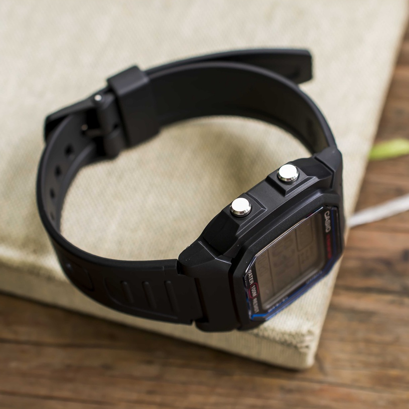 Đồng hồ Casio nam điện tử W-800H-1AVDF dây cao su chính hãng