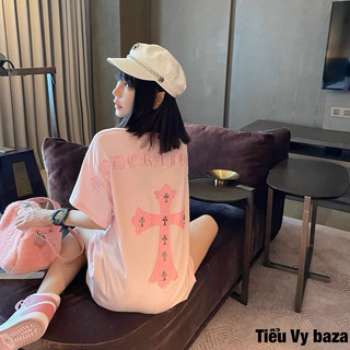 Áo phông chrome hearts lưng đáp da thêu nổi