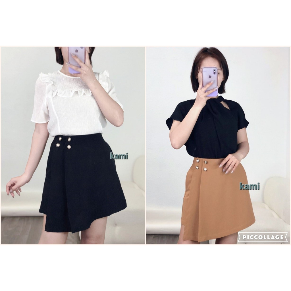 Short H//D PARISS 4 nút xếp ly bên KAMI