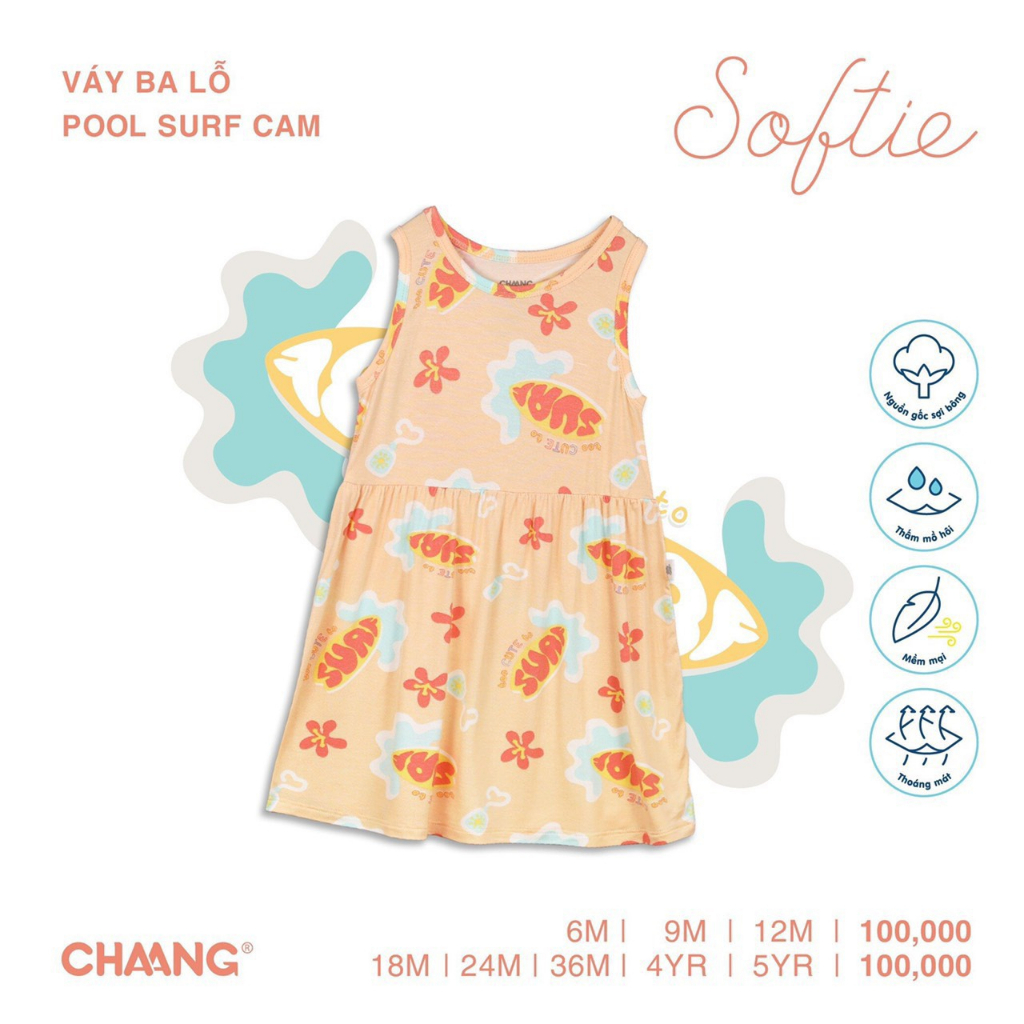 [CHÍNH HÃNG] Váy ba lỗ trẻ em họa tiết đáng yêu Pool Chaang