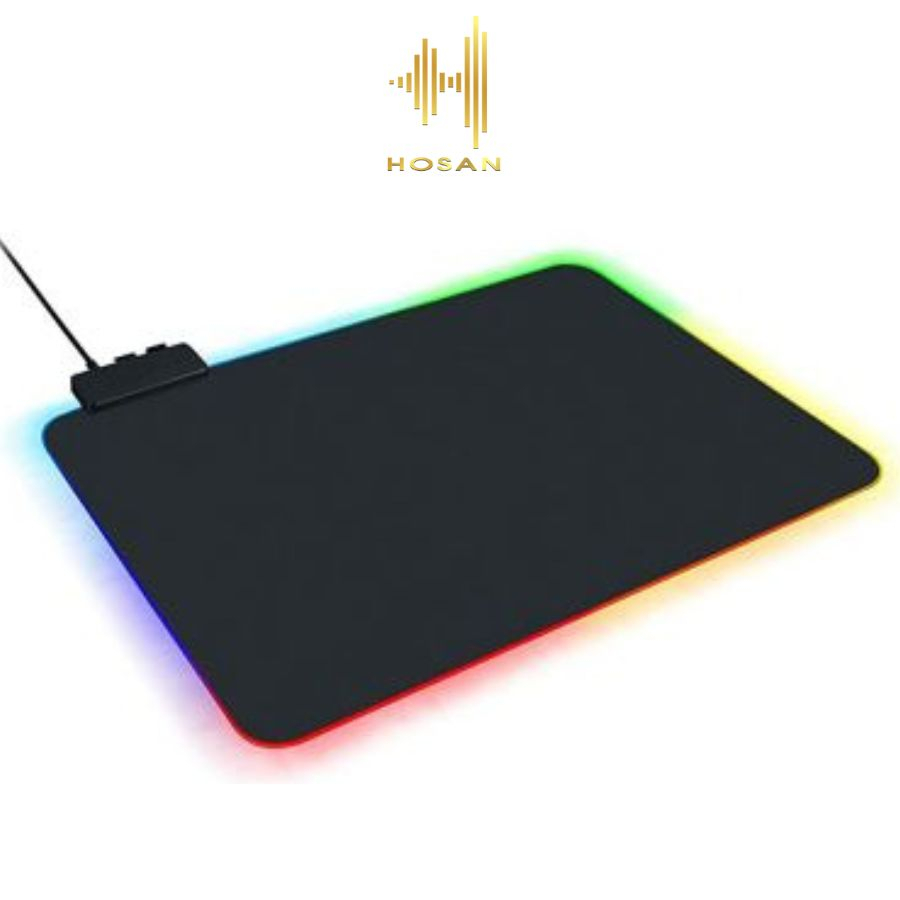 Lót chuột gaming HOSAN có đèn RGB, Luminous mouse pad kích thước 250x350 phù hợp mọi loại thiết bị chuột