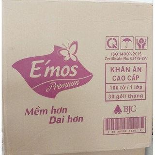[ Combo 10 Gói ] Giấy Ăn Cao Cấp E'mos mềm hơn dai hơn
