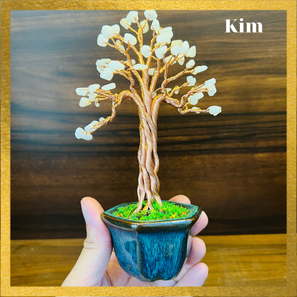 Bonsai dây đồng đính đá thạch anh - Cây ngũ hành