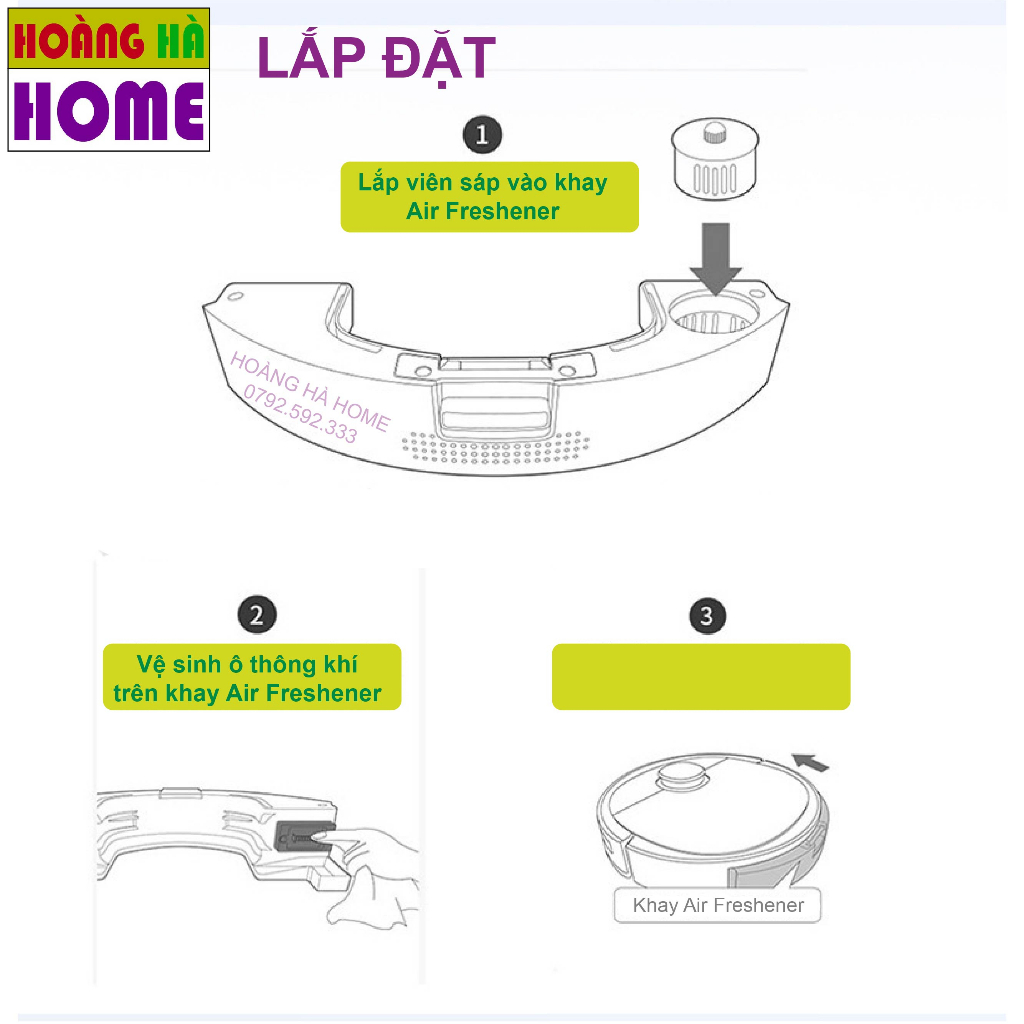 Viên sáp thơm robot hút bụi Ecovacs Deebot T9 T10, Phụ kiện robot hút bụi ecovacs deebot T9 aivi T10+