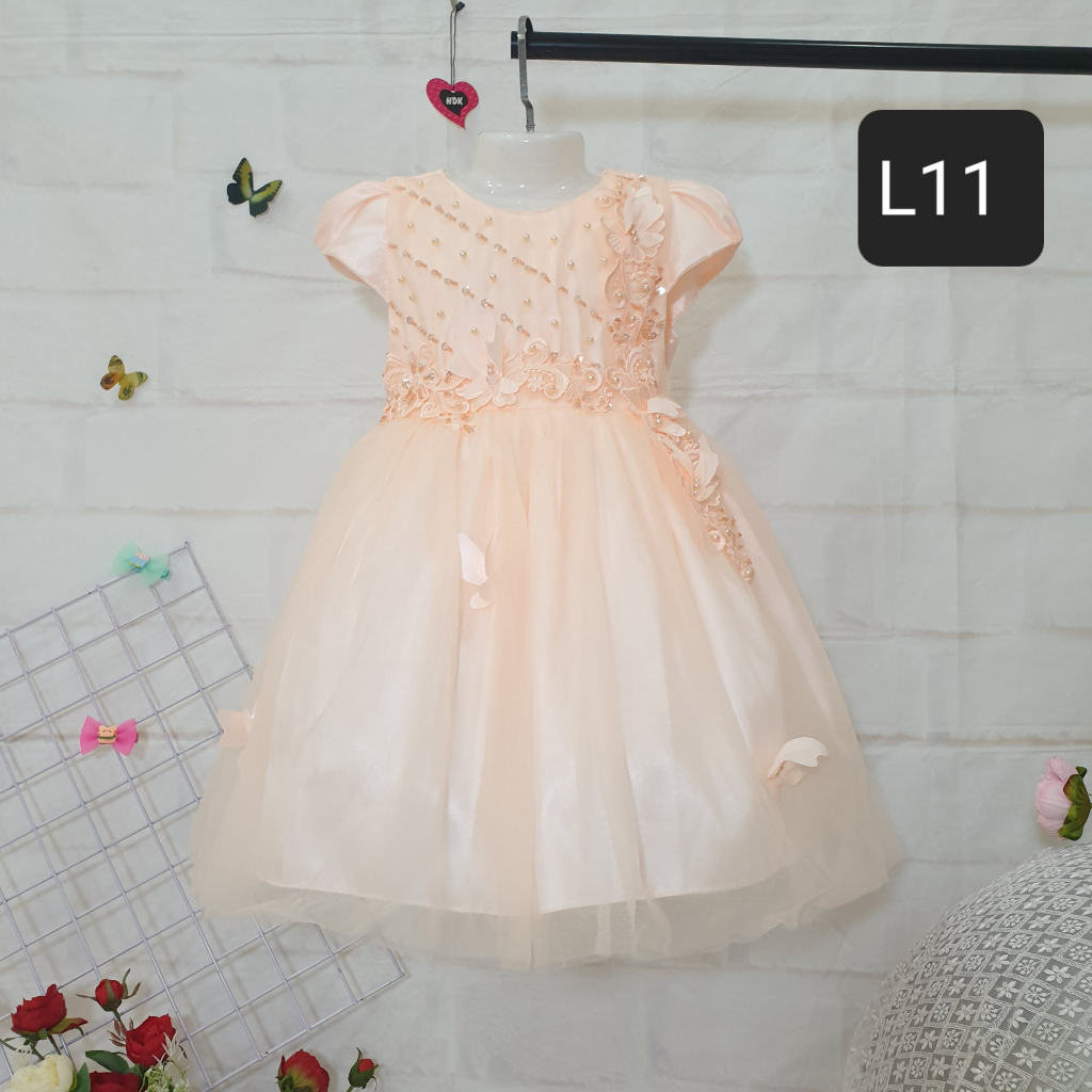 Đầm công chúa đính hoa sang chảnh cho bé, có big size