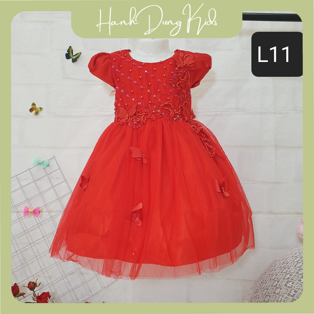Đầm công chúa đính hoa sang chảnh cho bé, có big size