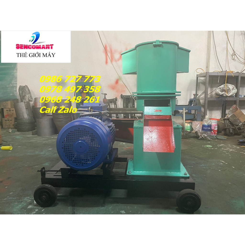 Xưởng sản xuất máy ép cám viên làm thức ăn chăn nuôi công nghiệp S250 phễu ngang