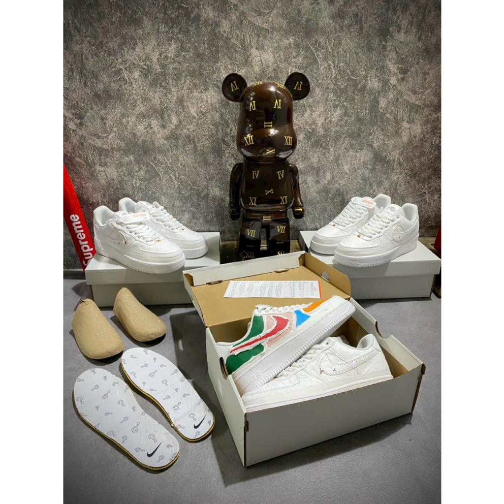 Giày thể thao Ni.ke Air Force 1 Tear Away bản vải xé hot 2023, Giày Sneaker Af1 7 màu tự xé bản chuẩn Sc full phụ kiện
