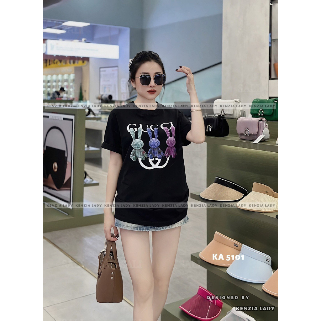 Áo Thun Nữ siêu cấp Form chuẩn Kenzia Lady- Áo Phông Cổ Tròn Tay Ngắn  Basic Cotton 100%  - KA5101